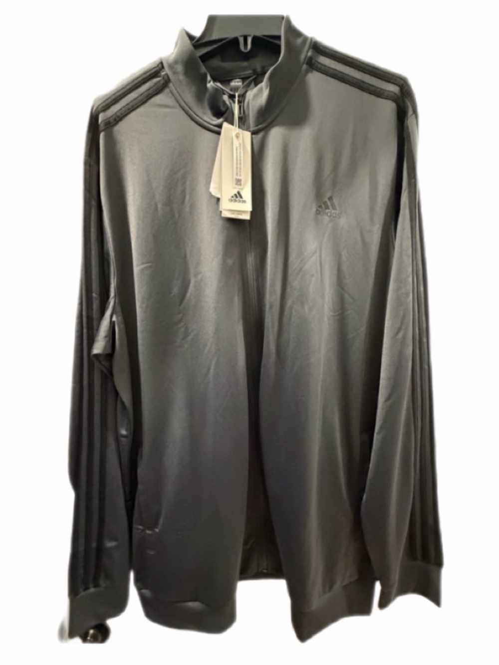 NWT- Mens XXL Lightweight Adidas Black and
Grey Leisure Jacket with full zip
